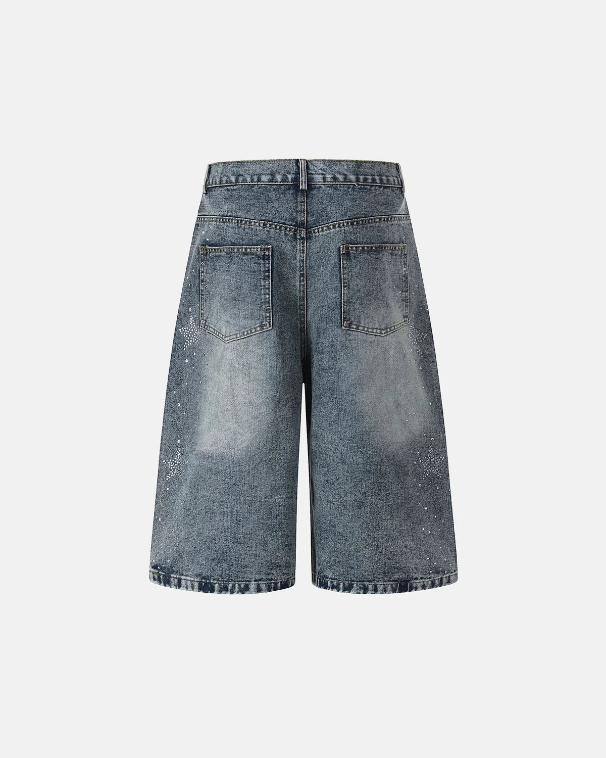 Star Rhinestone Denim Shorts | LCDEGO Streetwear