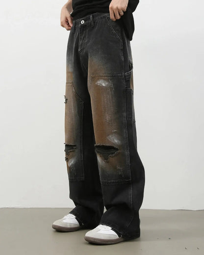 Vintage Ripped Baggy Jeans | LCDEGO Streetwear