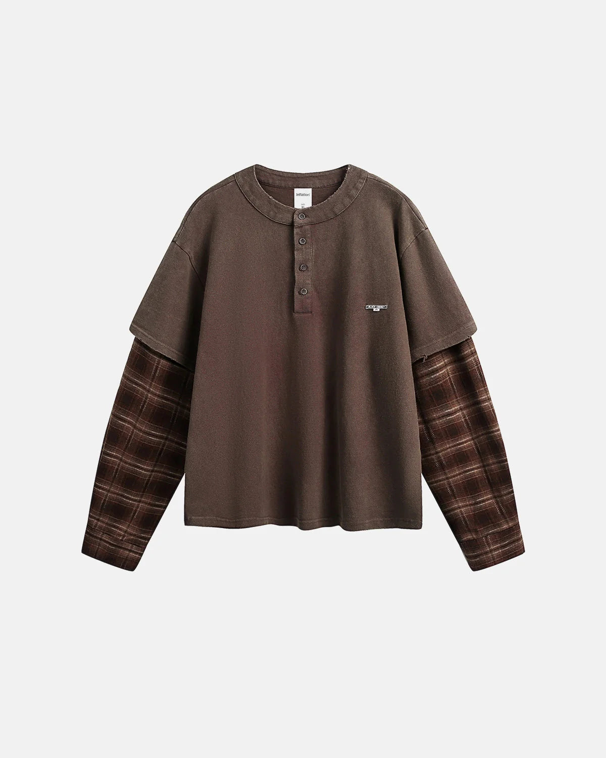 Distressed Plaid Layered Long Sleeve Tees | LCDEGO Streetwear