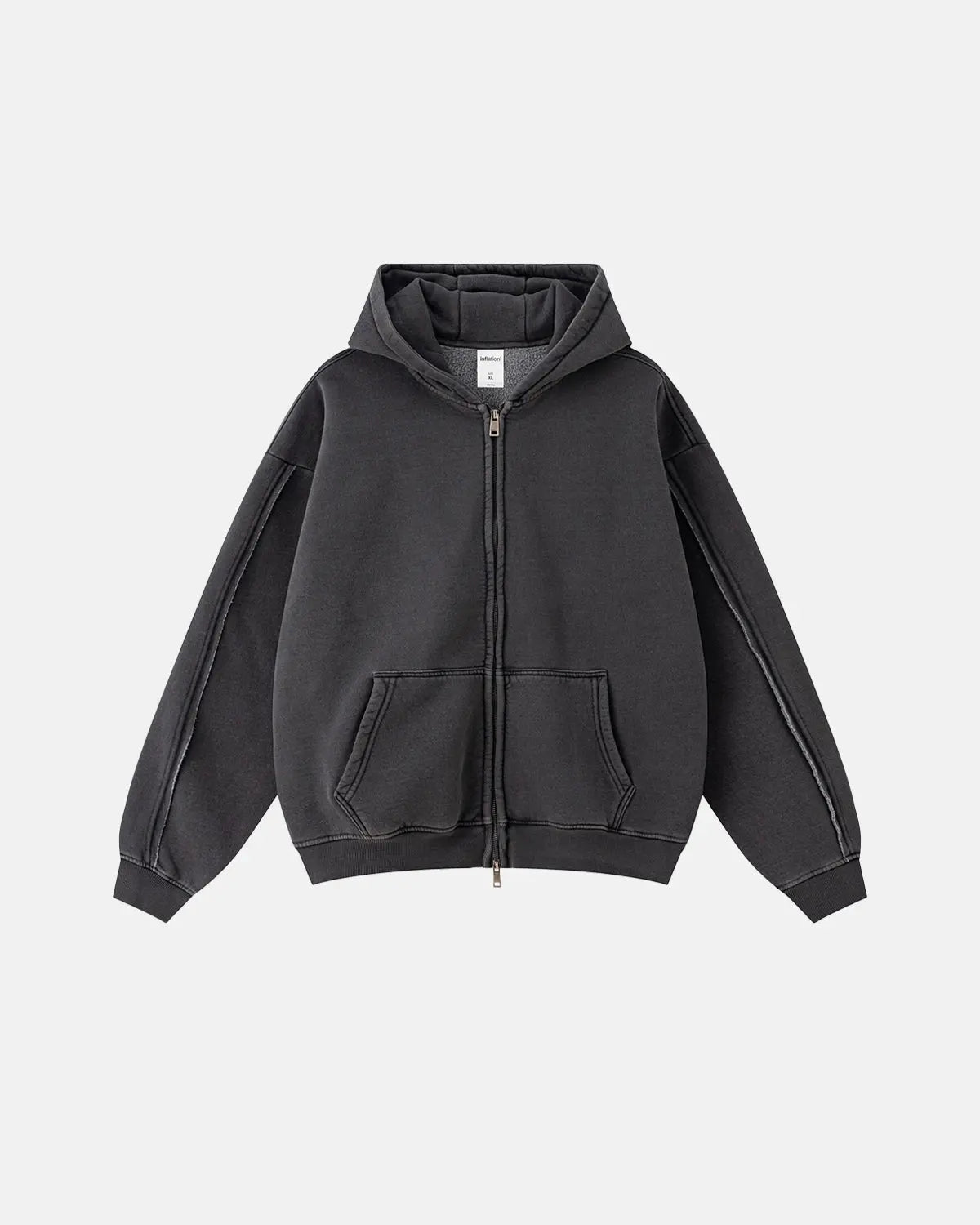 Acid Wash Double Zip Up Hoodies | LCDEGO Streetwear