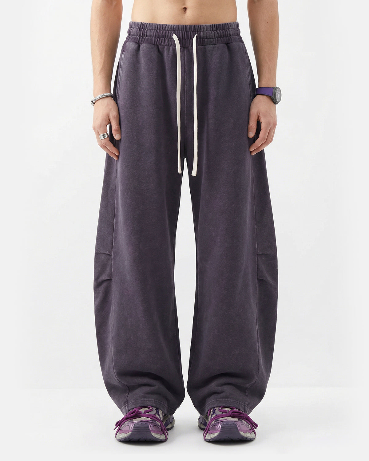 Distressed Acid Washed Barrel Sweatpant | LCDEGO Streetwear
