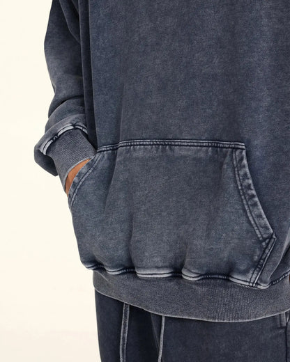 Acid Washed French Terry Hoodies | LCDEGO Streetwear