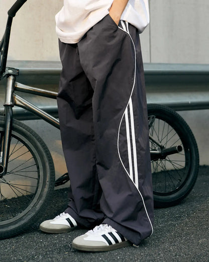 Side Striped Wide Leg Track Pant | LCDEGO Streetwear