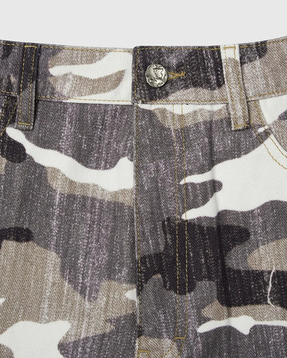 Patchwork Effect Print Baggy Jeans | LCDEGO Streetwear