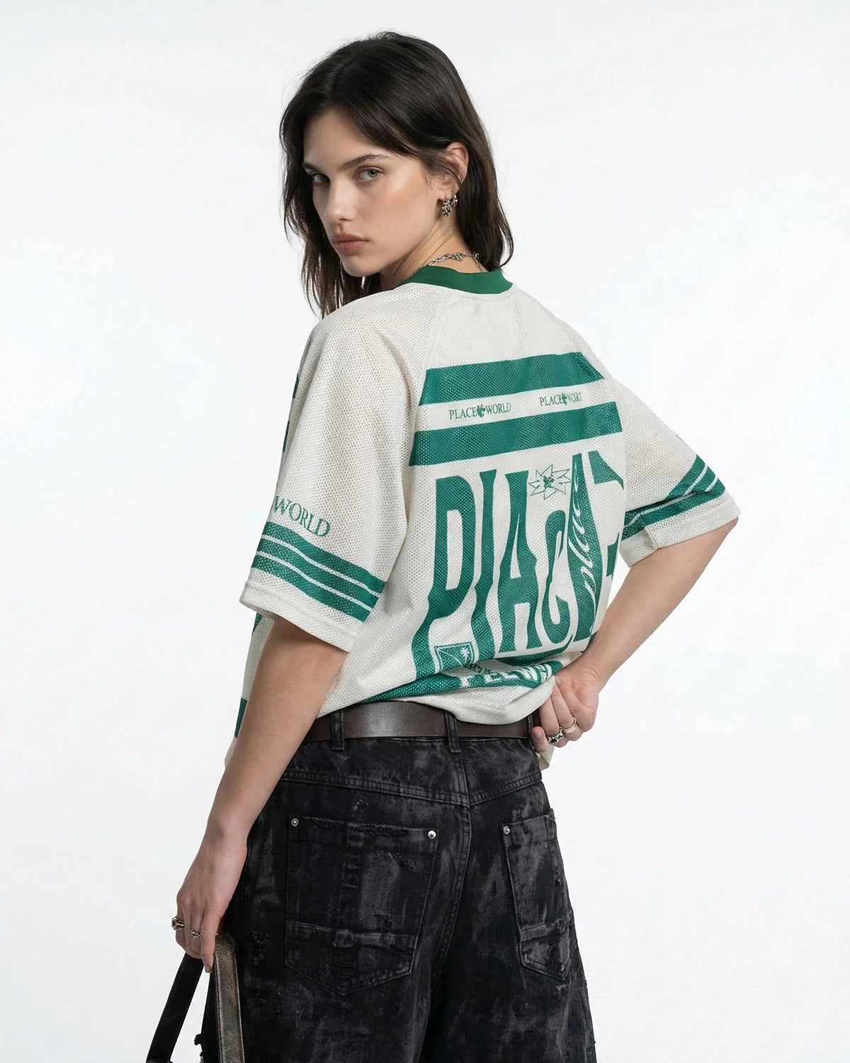 Oversized Letter Mesh Jersey | LCDEGO Streetwear