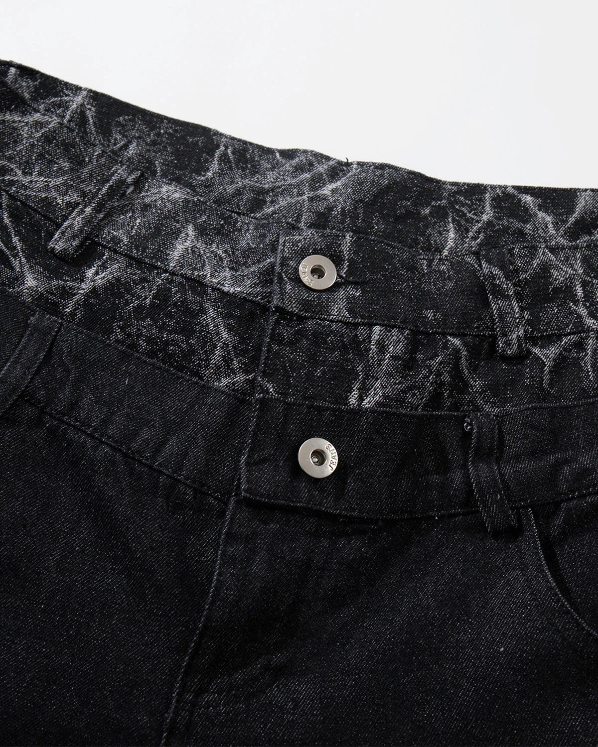 Layered Double Waist Patchwork Baggy Jeans | LCDEGO Streetwear