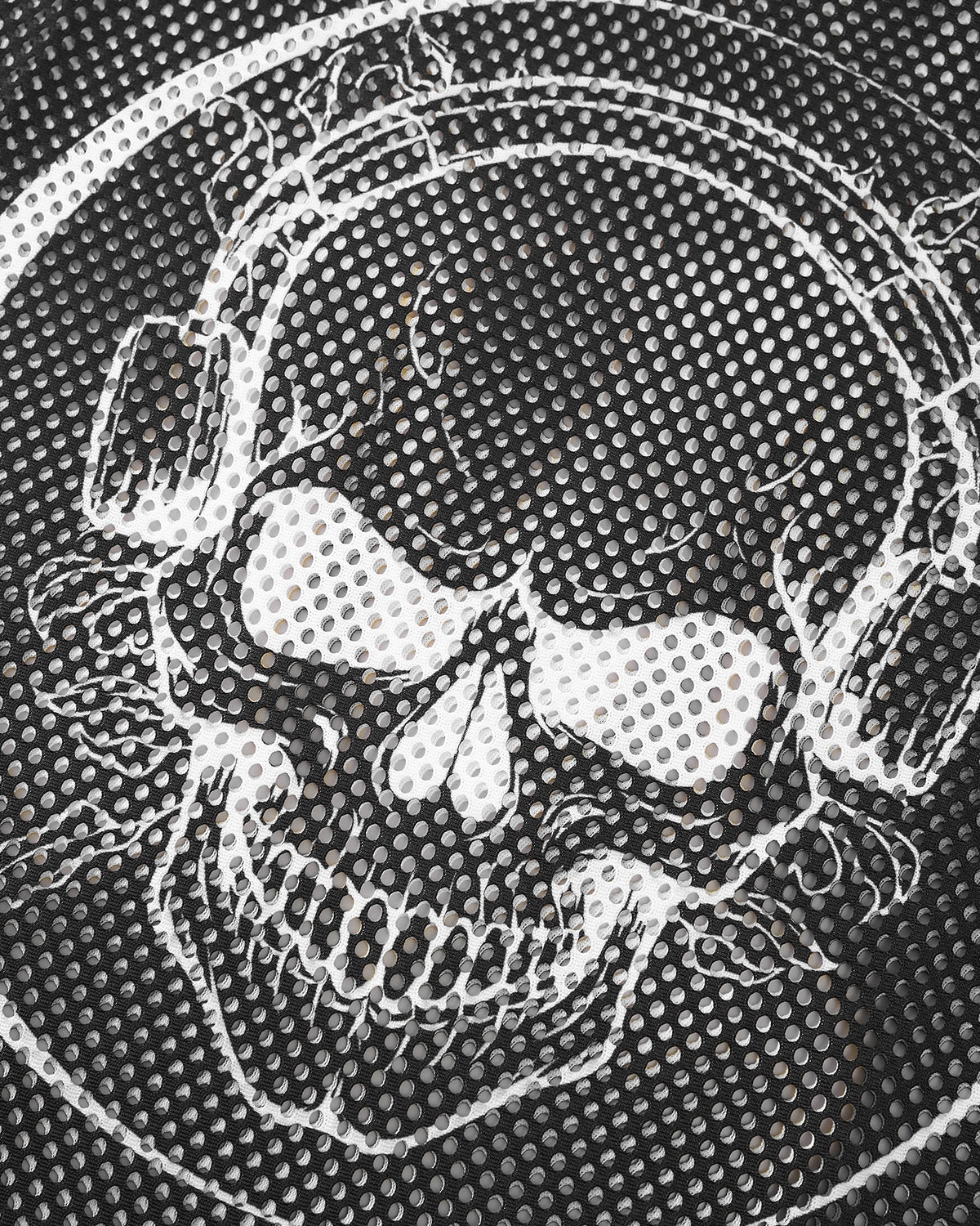 Mesh Skeleton Print Long Sleeve Tee | LCDEGO Streetwear