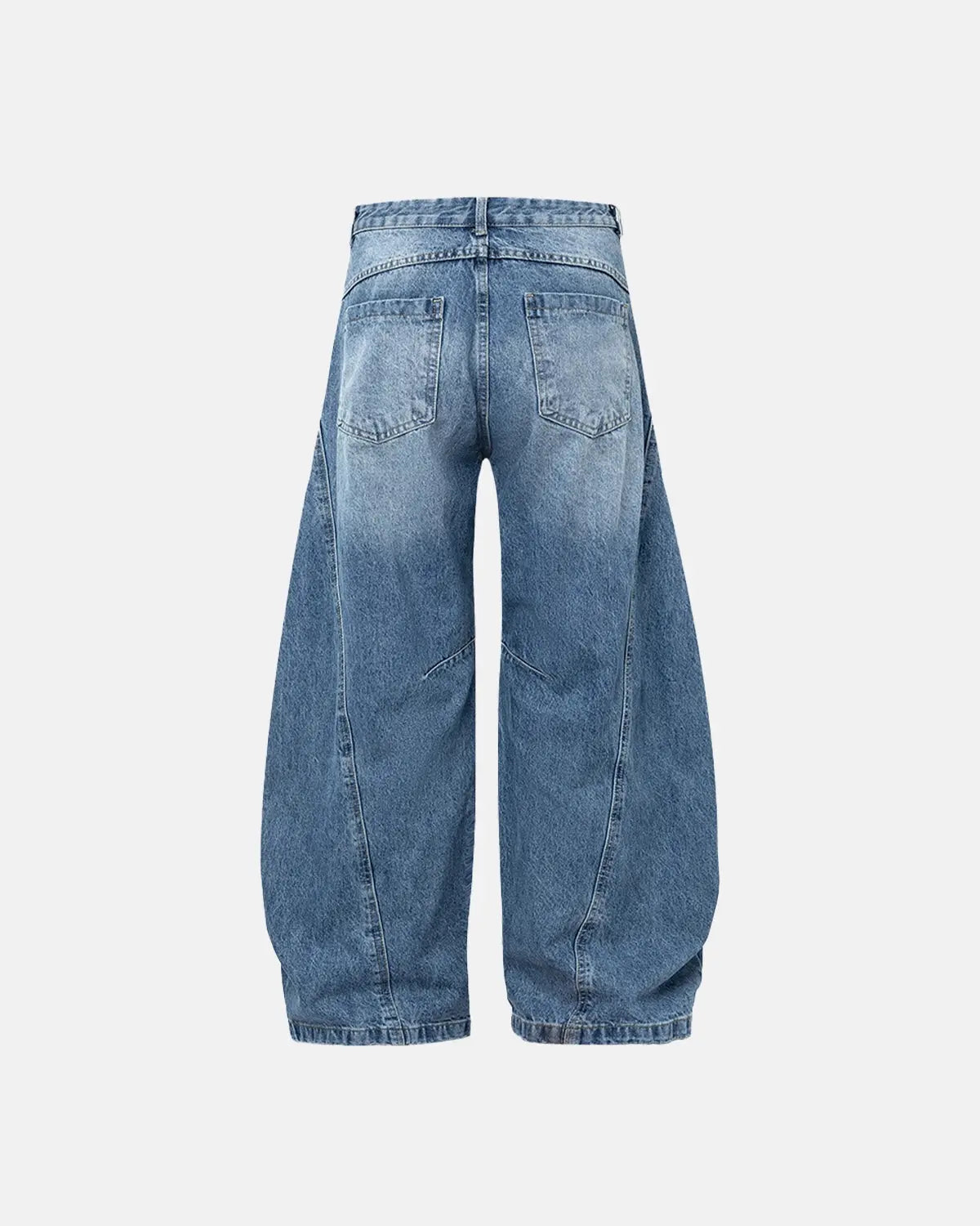 Acid Washed Distressed Barrel Jeans | LCDEGO Streetwear