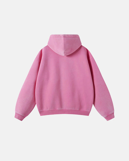 LCDEGO Vintage Washed Zip Up Hoodie