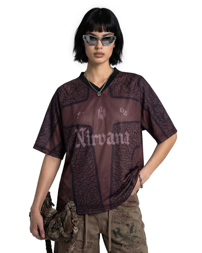 Tribal Pattern Mesh Jersey | LCDEGO Streetwear