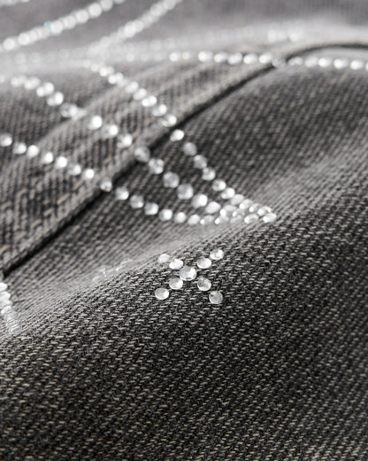 Star Graphic Rhinestone Barrel Baggy Jeans | LCDEGO Streetewear