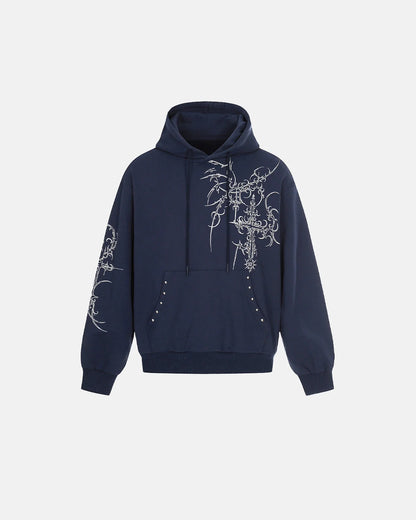 Studded Graphic Hoodie | LCDEGO Streetwear