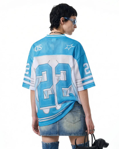 "22" Mesh Football Jersey Tee  | LCDEGO Streetwear