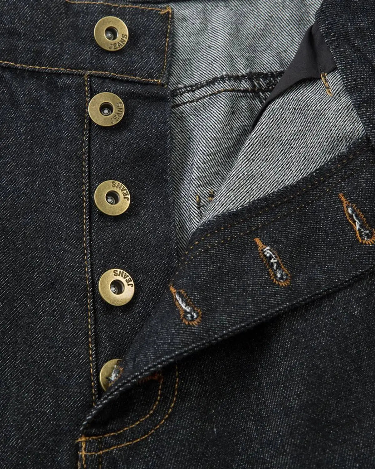 Stitching Button Up Baggy Jeans | LCDEGO Streetwear