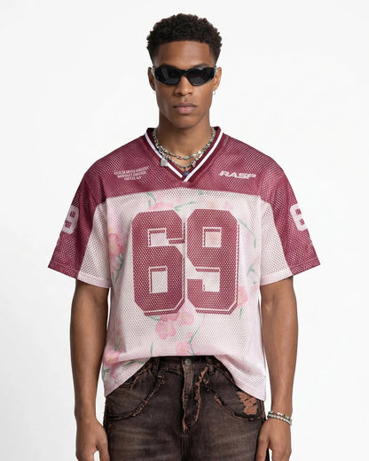 Floral Digital Print Mesh Jersey | LCDEGO Streetwear