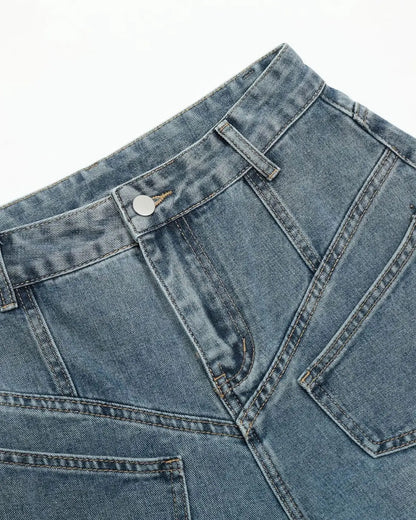 Multi Pockets Baggy Barrel Jeans | LCDEGO Streetwear