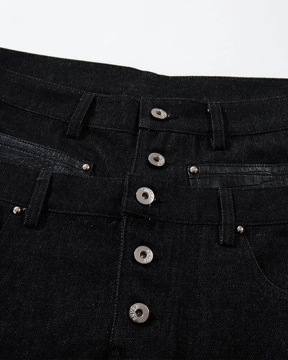 Double Wasit Raw Super Baggy Jeans | LCDEGO Streetwear