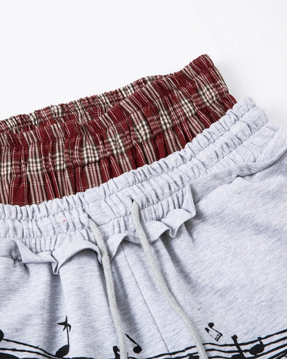 Plaid Double Waist Baggy Joggers | LCDEGO Streetwear