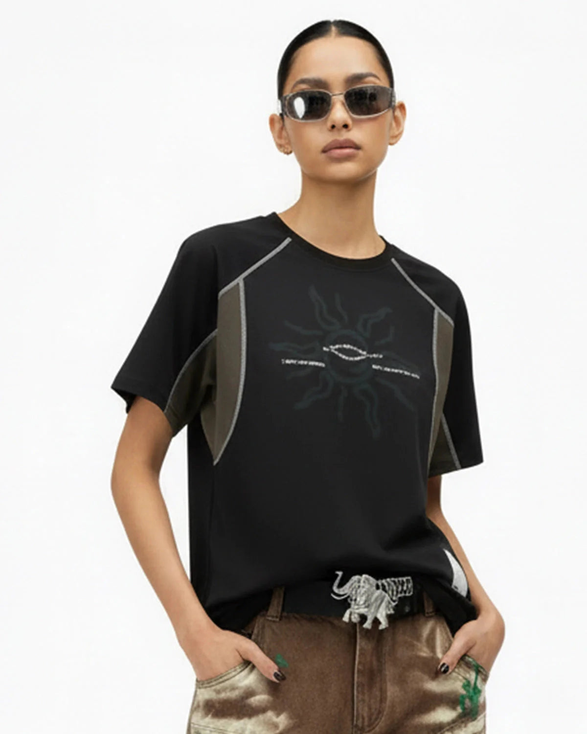 Totem Graphic Patchwork Tshirts | LCDEGO Streetwear