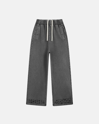 Ripped Acid Wash Sweatpant | LCDEGO Streetwear