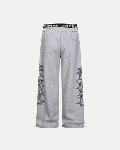 Gothic Graphic Wide Leg Sweatpants | LCDEGO Streetwear
