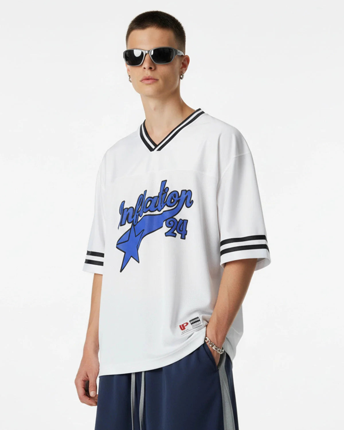 Mesh Patachwork Printing Jersey | LCDEGO Streetwear