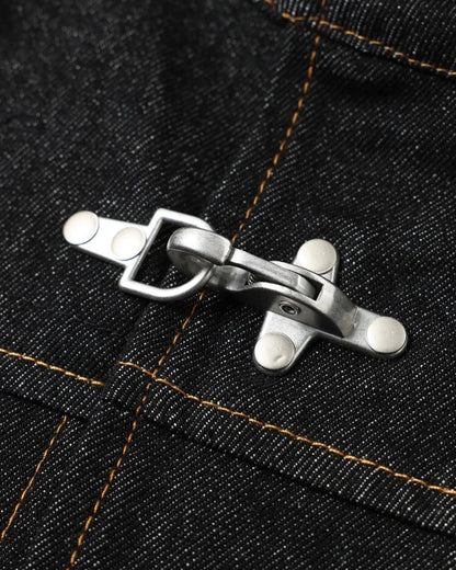 Metal Toggle Raw Denim Jacket | LCDEGO Streetwear