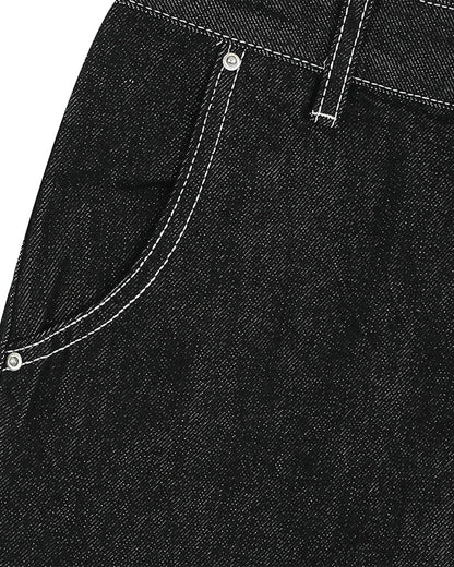 Contrast Stitching Raw Cargo Jorts | LCDEGO Streetwear