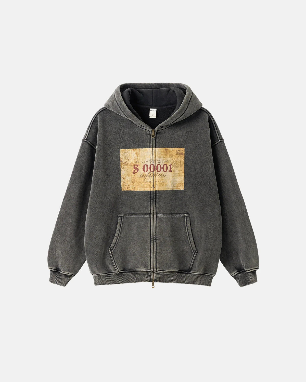 Graphic Acid Wash Zip Up Hoodies | LCDEGO Streetwear