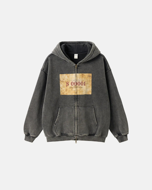 Graphic Acid Wash Zip Up Hoodies | LCDEGO Streetwear