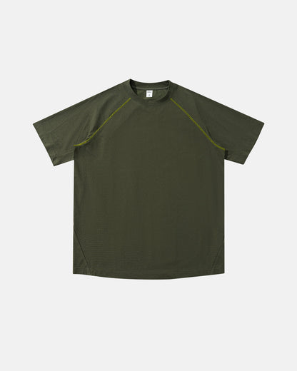 Contrast Color Stiching Stretch T-shirt | LCDEGO Streetwear
