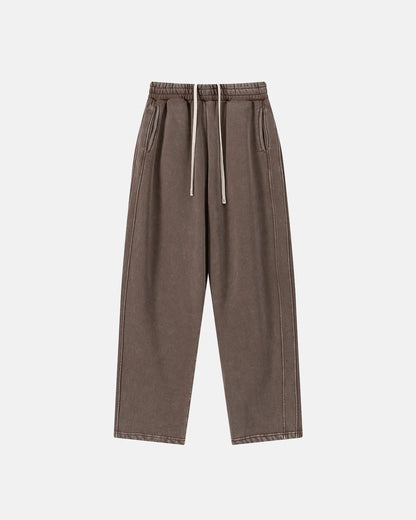 Retro Acid Washed Fleece Straight Leg Joggers | LCDEGO Streetwear