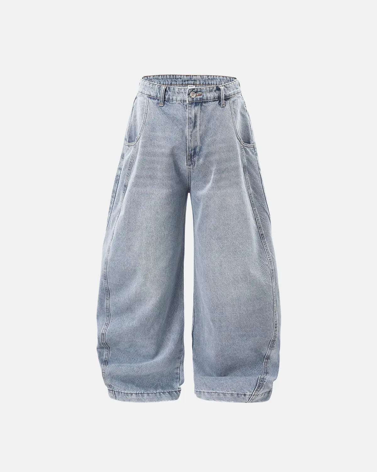 Acid Washed Distressed Barrel Jeans | LCDEGO Streetwear