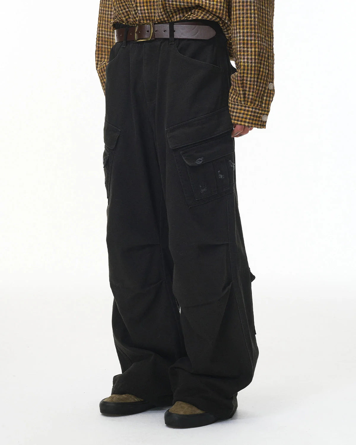 Garment Wash Ripped Cargo Pants | LCDEGO Streetwear