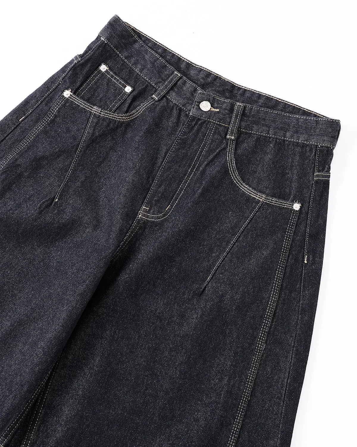 LCDEGO Raw Color Barrel Baggy Jeans