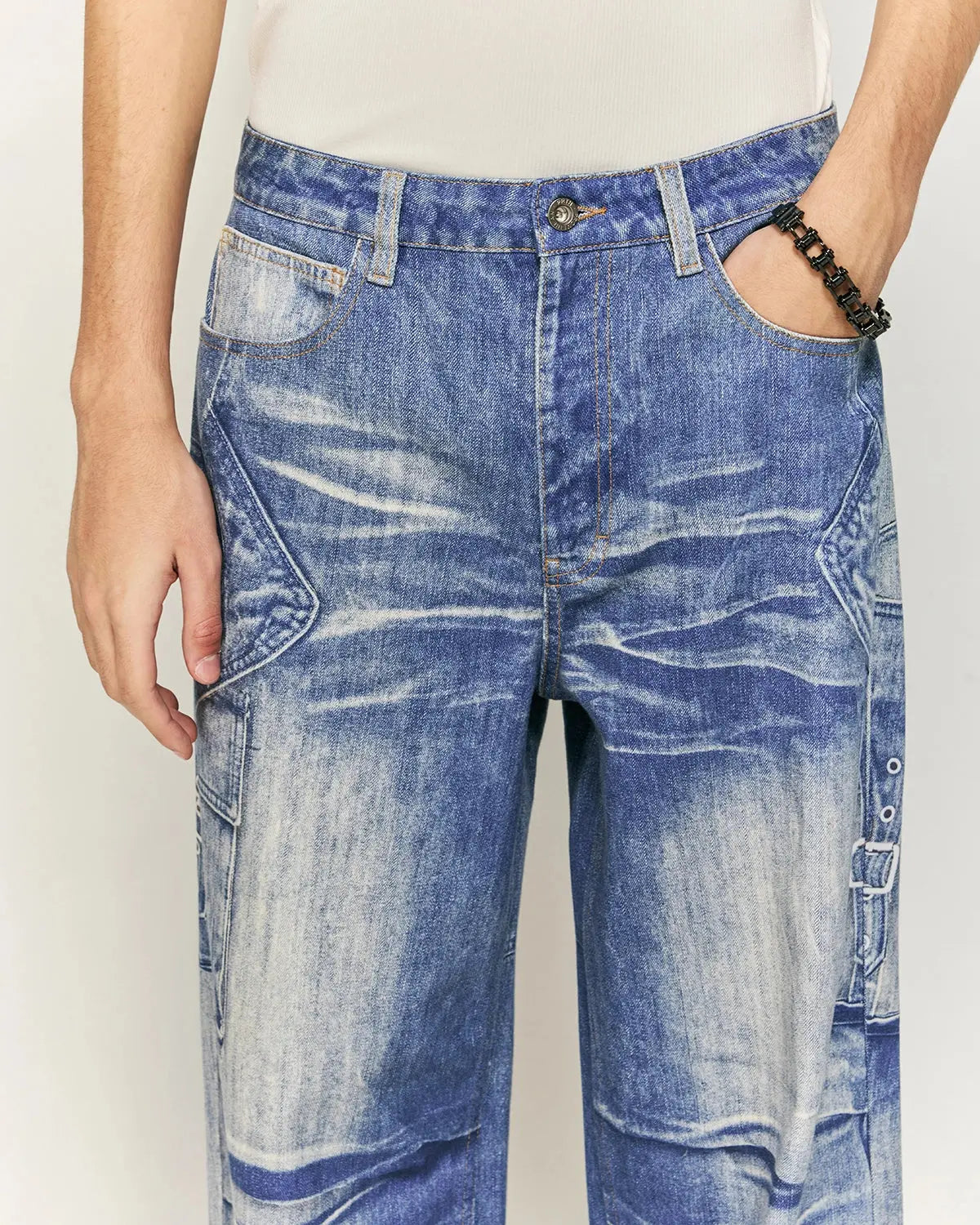Digital Printing Denim Pants | LCDEGO Streetwear