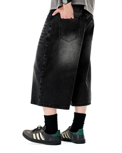 Washed Baggy Longline Jorts | LCDEGO Streetwear