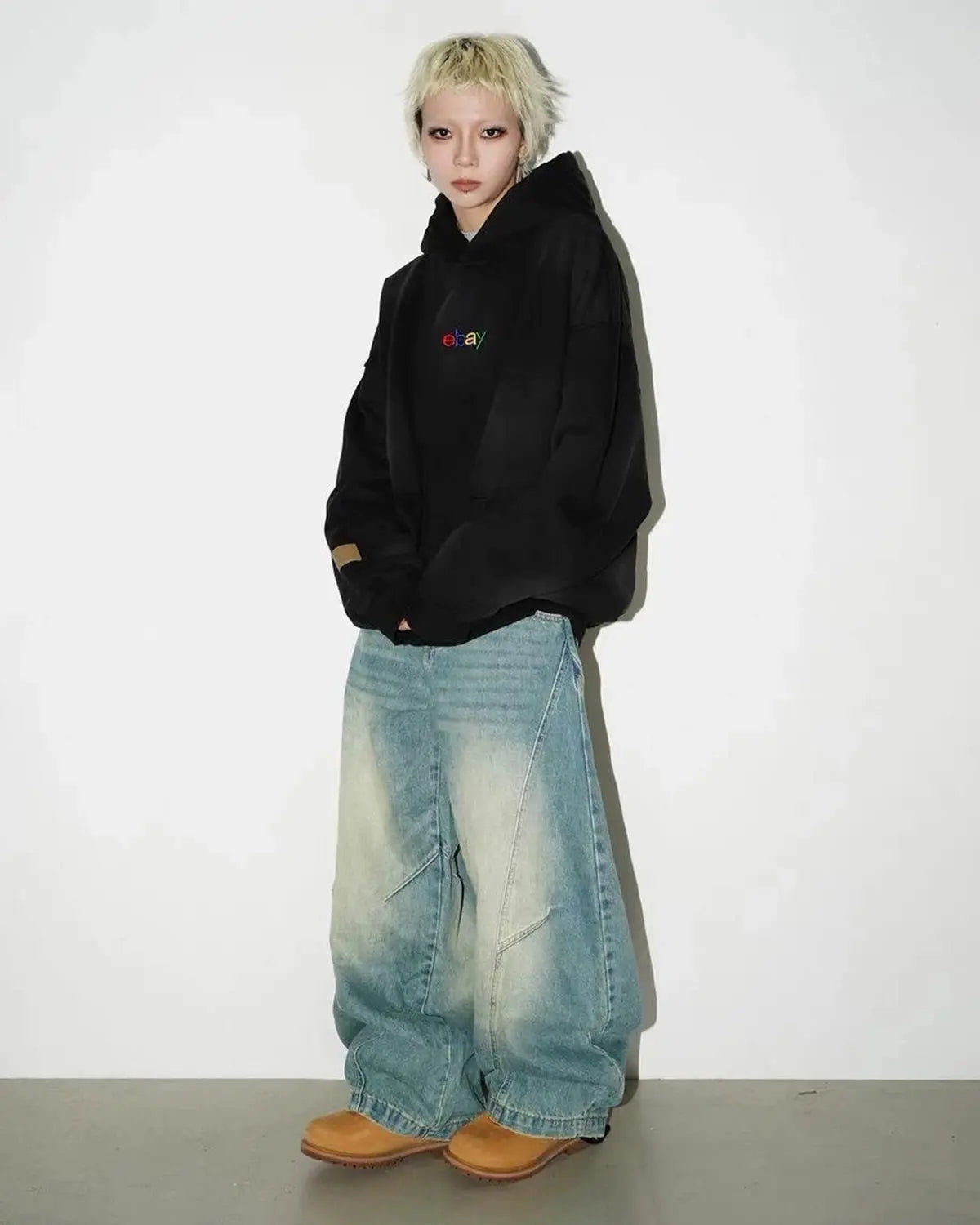 Acid Wash Baggy Barrel Jeans | LCDEGO Streetwear