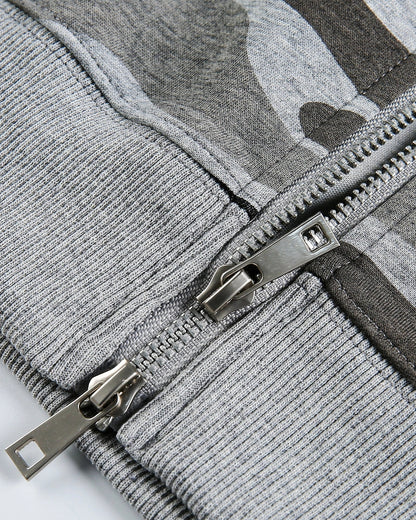 Cropped Camouflage Zip Up Hoodie | LCDEGO Streetwear