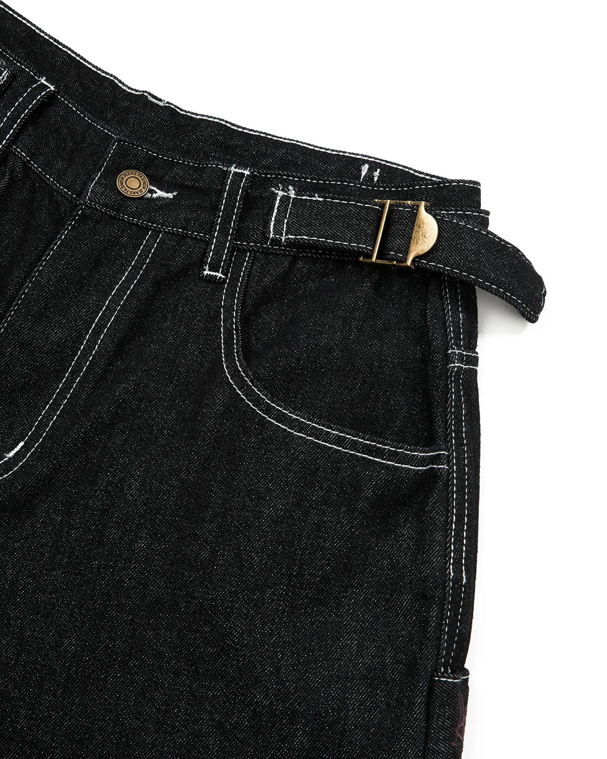 Raw Denim Baggy Jorts with Adjustable Tabs | LCDEGO Streetwear
