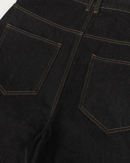 Buttons Up Raw Baggy Jeans | LCDEGO Streetwear