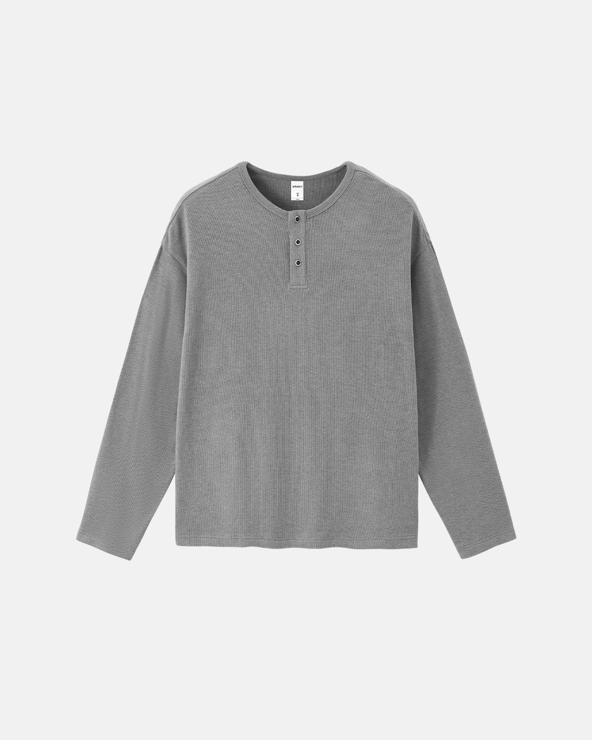 Henley Collar Long Sleeve Tees | LCDEGO Streetwear