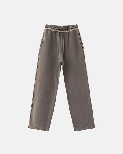 Wash Patchwork Straight Leg Sweatpants | LCDEGO Streetwear