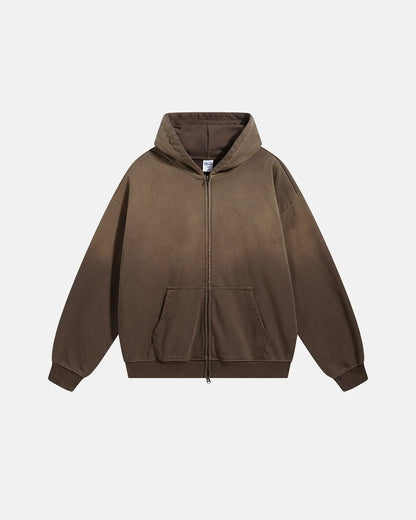 LCDEGO Monkey Wash French Terry Zip Up Hoodies