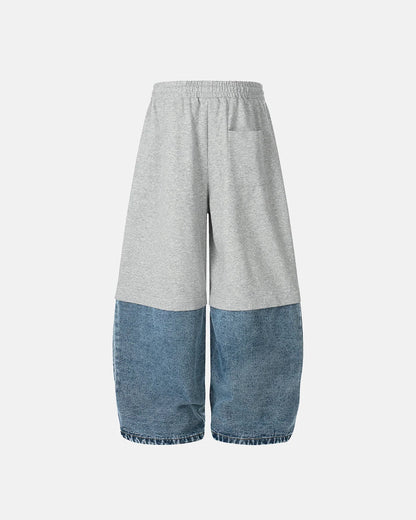 Denim Detachable Patchwork Barrel Joggers | LCDEGO Streetwear