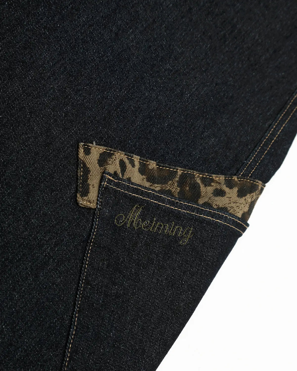 Leopard Patchwork Barrel Jeans | LCDEGO Streetwear