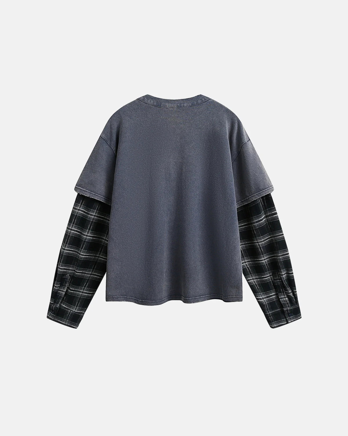 Distressed Plaid Layered Long Sleeve Tees | LCDEGO Streetwear