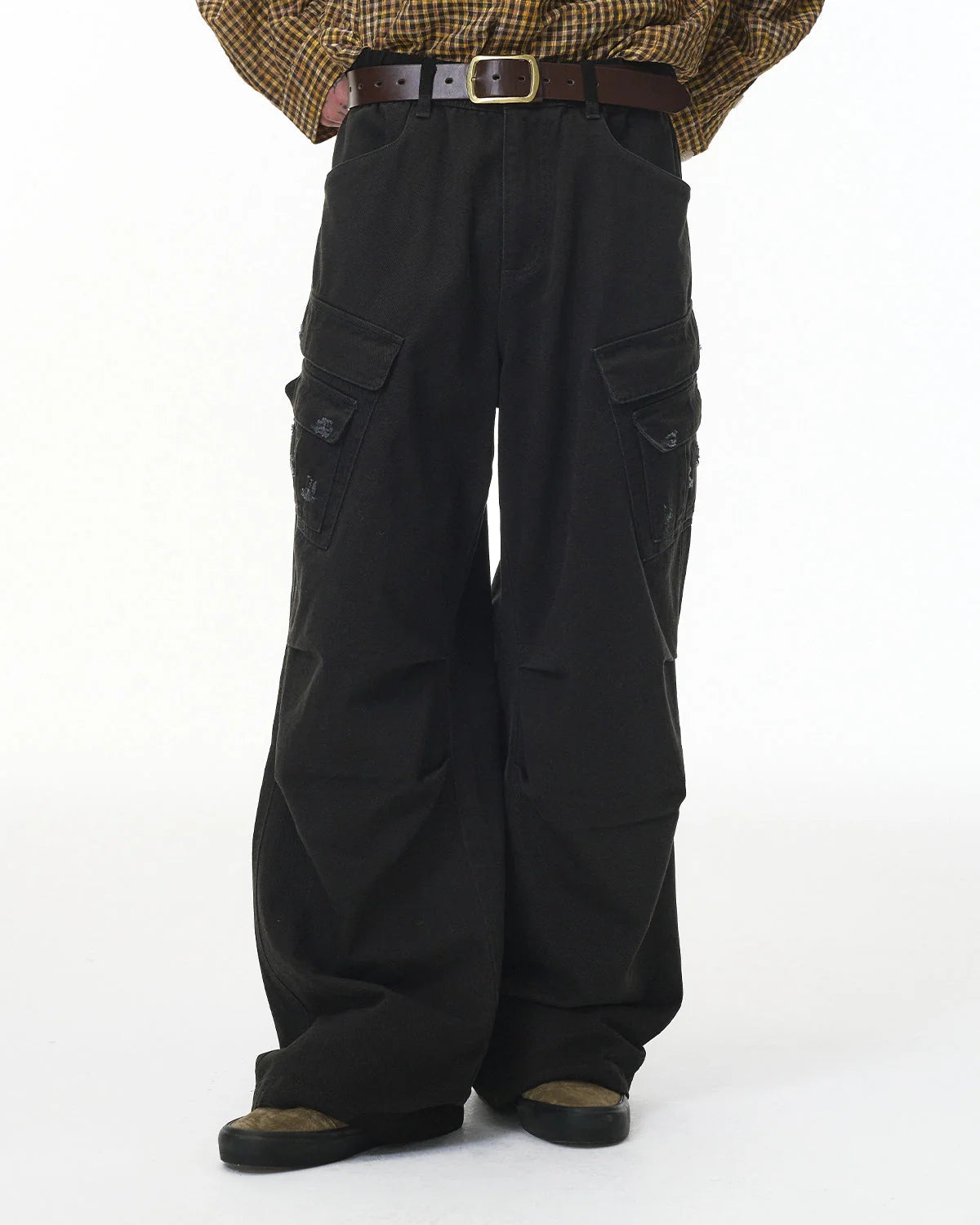 Garment Wash Ripped Cargo Pants | LCDEGO Streetwear