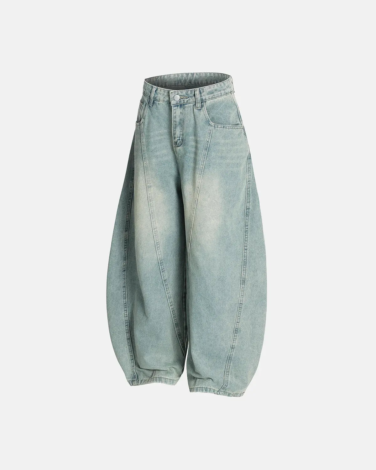 Lettering Embroidery Barrel Baggy Jeans | LCDEGO Streetwear