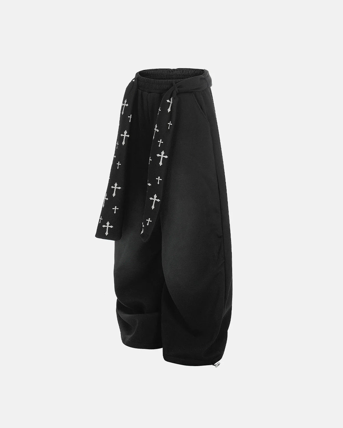 Cross Print Acid Wash Baggy Sweatpants | LCDEGO Streetwear